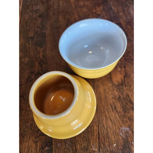 Emile Henry Ceramic Butter Bowl Dish Mustard Yellow Made In France - Picture 6 of 11